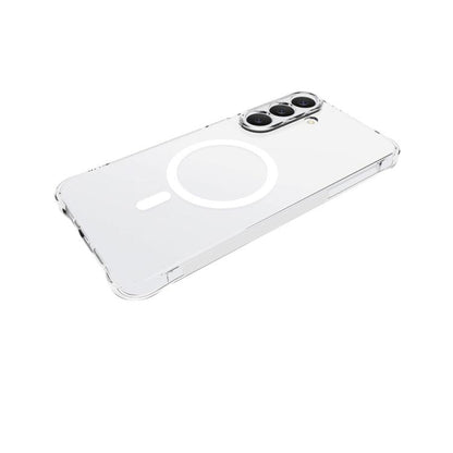 WANLONFENG Transparent Magnetic Four-Corner Shockproof TPU Phone Case with Screen Film, For Galaxy S26 FE 5G, For Galaxy S26+ 5G, For Galaxy S26 Ultra 5G, For Galaxy S26 5G, For Galaxy S25 FE 5G