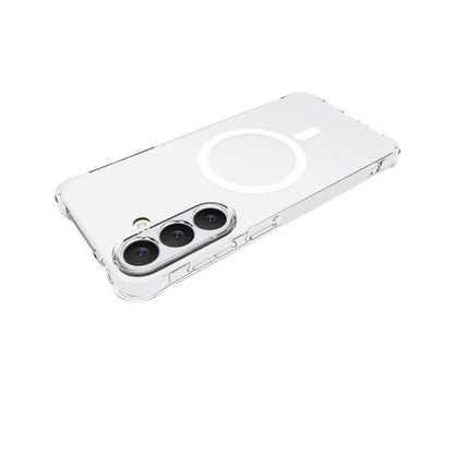 WANLONFENG Transparent Magnetic Four-Corner Shockproof TPU Phone Case with Screen Film, For Galaxy S26 FE 5G, For Galaxy S26+ 5G, For Galaxy S26 Ultra 5G, For Galaxy S26 5G, For Galaxy S25 FE 5G