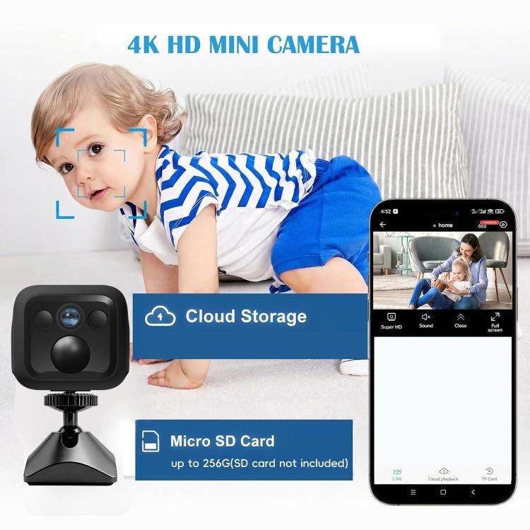 B01 Home HD Smart WiFi Camera, Supports Night Vision and Motion Detection, B01