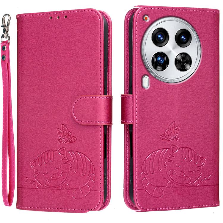 Cat Butterfly Embossed RFID Vegan Leather Phone Case with Strap, For Tecno Pova 7 4G, For Tecno Spark Go 2025 / Infinix Hot 60i, For Tecno Spark 10 Pro Magic, For Tecno Camon 30 Premier 5G, For Tecno Spark 20 Pro+, For Tecno Spark 20 Pro / Infinix Hot ...