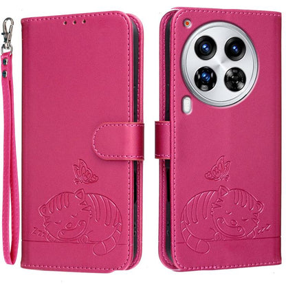 Cat Butterfly Embossed RFID Vegan Leather Phone Case with Strap, For Tecno Pova 7 4G, For Tecno Spark Go 2025 / Infinix Hot 60i, For Tecno Spark 10 Pro Magic, For Tecno Camon 30 Premier 5G, For Tecno Spark 20 Pro+, For Tecno Spark 20 Pro / Infinix Hot ...