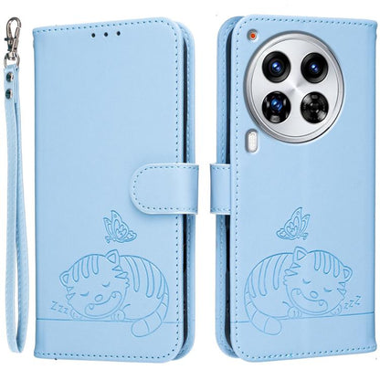Cat Butterfly Embossed RFID Vegan Leather Phone Case with Strap, For Tecno Pova 7 4G, For Tecno Spark Go 2025 / Infinix Hot 60i, For Tecno Spark 10 Pro Magic, For Tecno Camon 30 Premier 5G, For Tecno Spark 20 Pro+, For Tecno Spark 20 Pro / Infinix Hot ...