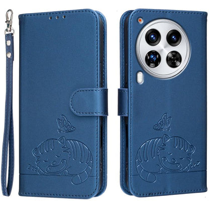 Cat Butterfly Embossed RFID Vegan Leather Phone Case with Strap, For Tecno Pova 7 4G, For Tecno Spark Go 2025 / Infinix Hot 60i, For Tecno Spark 10 Pro Magic, For Tecno Camon 30 Premier 5G, For Tecno Spark 20 Pro+, For Tecno Spark 20 Pro / Infinix Hot ...