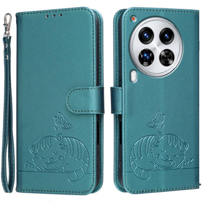 Cat Butterfly Embossed RFID Vegan Leather Phone Case with Strap, For Tecno Pova 7 4G, For Tecno Spark Go 2025 / Infinix Hot 60i, For Tecno Spark 10 Pro Magic, For Tecno Camon 30 Premier 5G, For Tecno Spark 20 Pro+, For Tecno Spark 20 Pro / Infinix Hot ...
