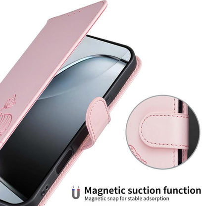 Cat Butterfly Embossed RFID Vegan Leather Phone Case with Strap, For Tecno Pova 7 4G, For Tecno Spark Go 2025 / Infinix Hot 60i, For Tecno Spark 10 Pro Magic, For Tecno Camon 30 Premier 5G, For Tecno Spark 20 Pro+, For Tecno Spark 20 Pro / Infinix Hot ...