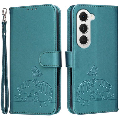 Cat Butterfly Embossed RFID Vegan Leather Phone Case with Strap, For Tecno Pova Curve 2 5G, For Tecno Spark 50 4G, For Tecno Camon 50 Pro 4G, For Tecno Camon 50 4G, For Tecno Pova Slim / Spark Slim 5G, For Tecno Spark 40C, For Tecno Pova 7 Pro 5G      ...