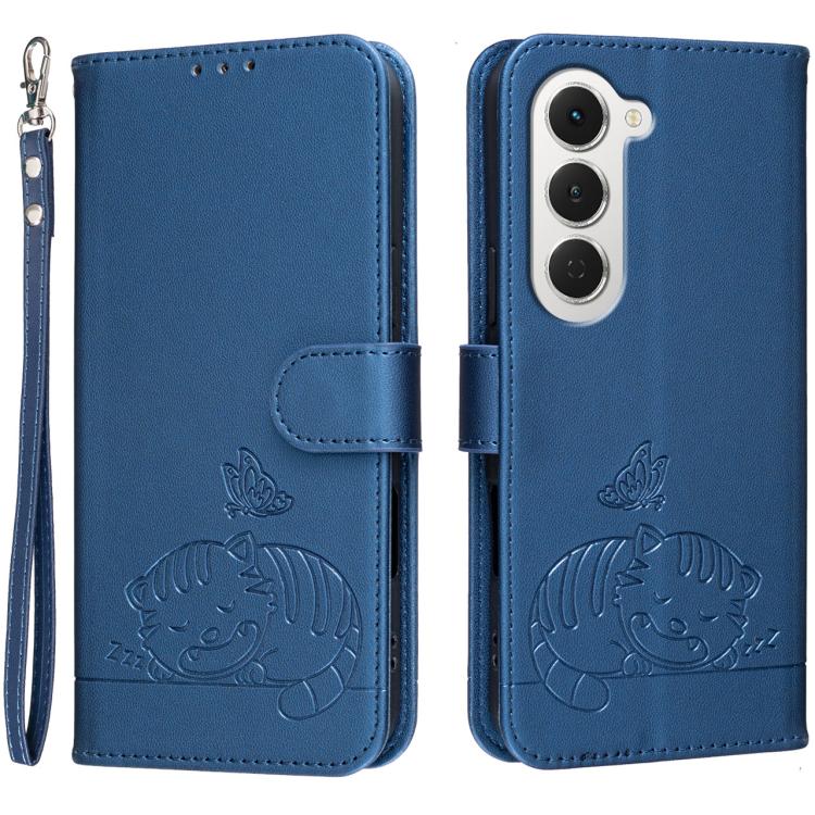 Cat Butterfly Embossed RFID Vegan Leather Phone Case with Strap, For Tecno Pova Curve 2 5G, For Tecno Spark 50 4G, For Tecno Camon 50 Pro 4G, For Tecno Camon 50 4G, For Tecno Pova Slim / Spark Slim 5G, For Tecno Spark 40C, For Tecno Pova 7 Pro 5G      ...
