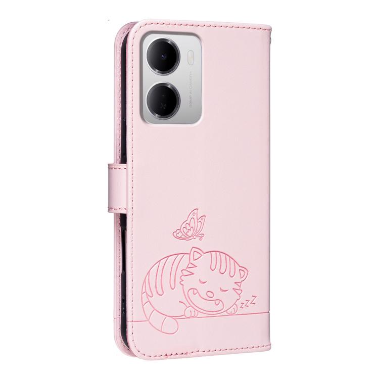 Cat Butterfly Embossed RFID Vegan Leather Phone Case with Strap, For Redmi 15a 5G, For Redmi A7 Pro 4G 171mm, For Redmi Turbo 5 Max / Poco X8 Pro Max 5G, For Redmi Turbo 5 / Poco X8 Pro 5G, For Redmi K90 ProMax / Poco F8 Ultra                          ...