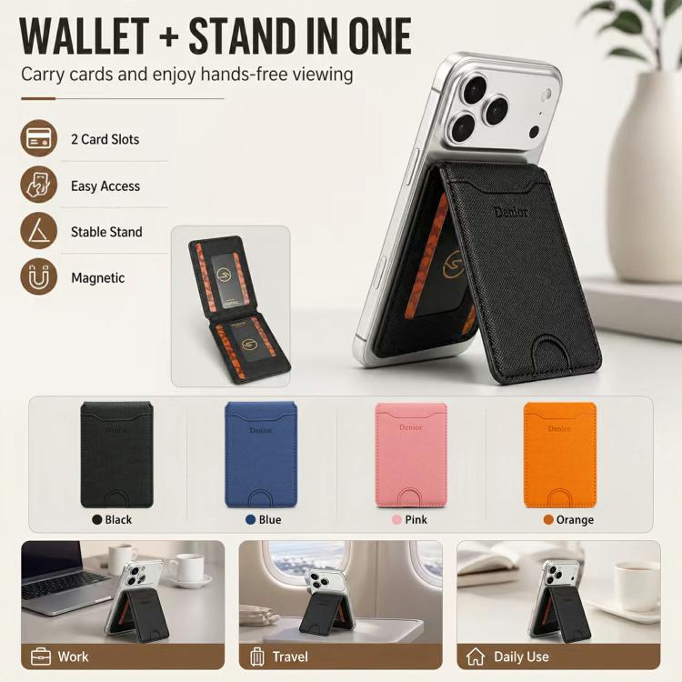 Denior V27 Vegan Leather Texture Magnetic Card Holder