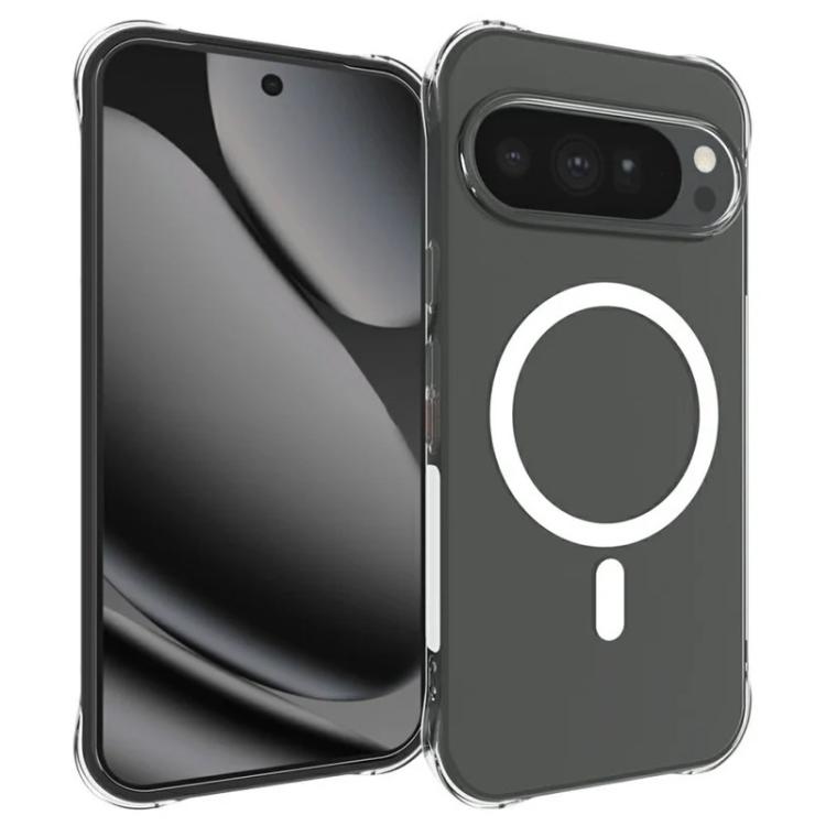 WANLONFENG Transparent Magnetic Four-Corner Shockproof TPU Phone Case with Screen Film, For Google Pixel 11 Pro XL, For Google Pixel 11, For Google Pixel 11 Pro, For Google Pixel 10a