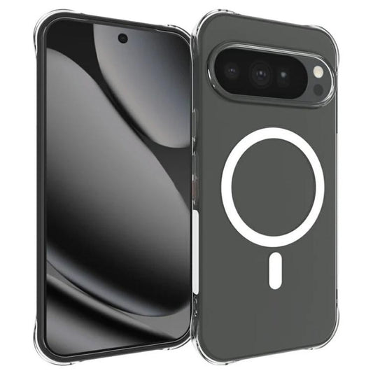 WANLONFENG Transparent Magnetic Four-Corner Shockproof TPU Phone Case with Screen Film, For Google Pixel 11 Pro XL, For Google Pixel 11, For Google Pixel 11 Pro, For Google Pixel 10a