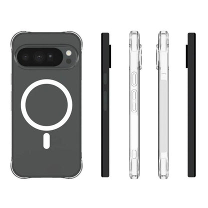 WANLONFENG Transparent Magnetic Four-Corner Shockproof TPU Phone Case with 2pcs Screen Films, For Google Pixel 11 Pro XL, For Google Pixel 11, For Google Pixel 11 Pro, For Google Pixel 10a