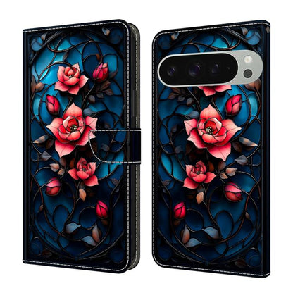 Crystal-Like Painted Vegan Leather Phone Case, For Google Pixel 9a, For Google Pixel 9 Pro XL, For Google Pixel 9