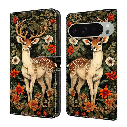 Crystal-Like Painted Vegan Leather Phone Case, For Google Pixel 9a, For Google Pixel 9 Pro XL, For Google Pixel 9