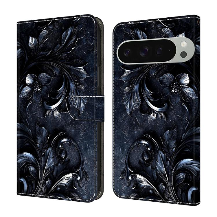 Crystal-Like Painted Vegan Leather Phone Case, For Google Pixel 9a, For Google Pixel 9 Pro XL, For Google Pixel 9
