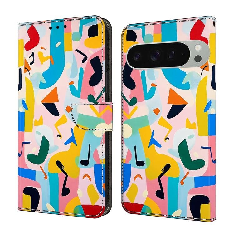 Crystal-Like Painted Vegan Leather Phone Case, For Google Pixel 9a, For Google Pixel 9 Pro XL, For Google Pixel 9