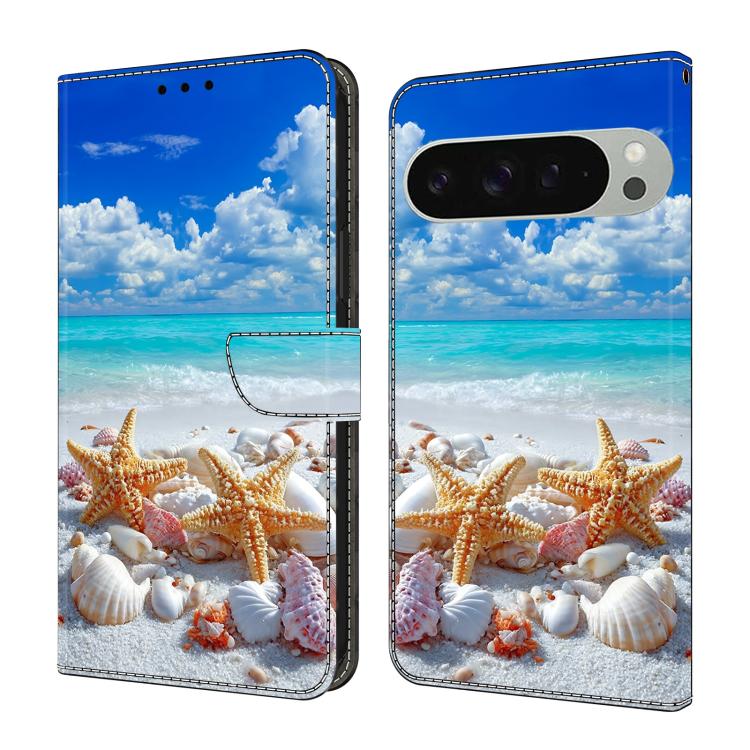 Crystal-Like Painted Vegan Leather Phone Case, For Google Pixel 9a, For Google Pixel 9 Pro XL, For Google Pixel 9