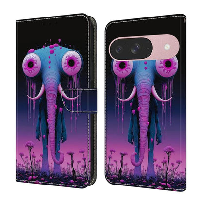 Crystal-Like Painted Vegan Leather Phone Case, For Google Pixel 9a, For Google Pixel 9 Pro XL, For Google Pixel 9