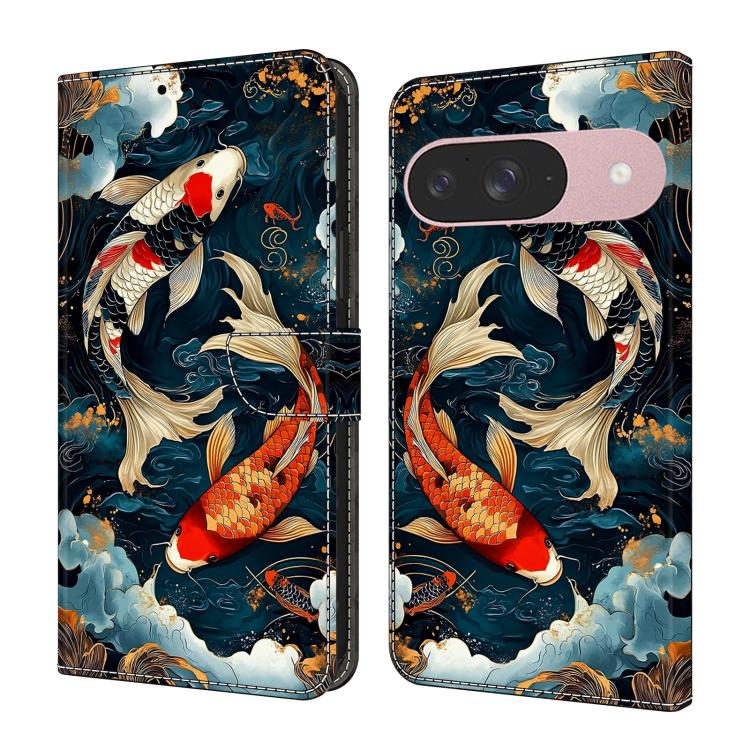 Crystal-Like Painted Vegan Leather Phone Case, For Google Pixel 9a, For Google Pixel 9 Pro XL, For Google Pixel 9