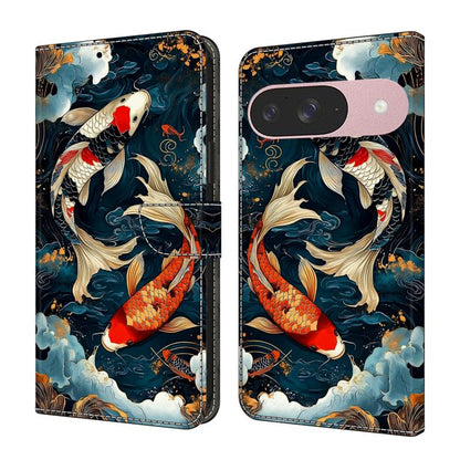 Crystal-Like Painted Vegan Leather Phone Case, For Google Pixel 9a, For Google Pixel 9 Pro XL, For Google Pixel 9