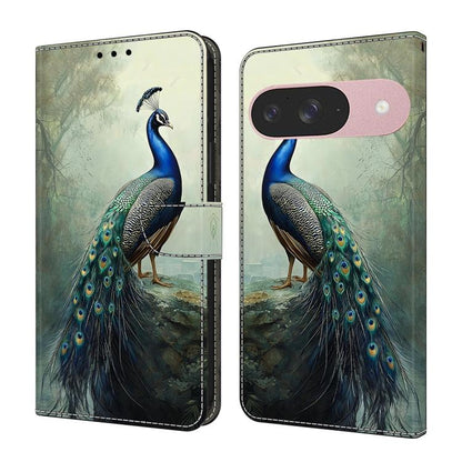 Crystal-Like Painted Vegan Leather Phone Case, For Google Pixel 9a, For Google Pixel 9 Pro XL, For Google Pixel 9