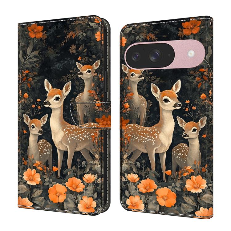 Crystal-Like Painted Vegan Leather Phone Case, For Google Pixel 9a, For Google Pixel 9 Pro XL, For Google Pixel 9