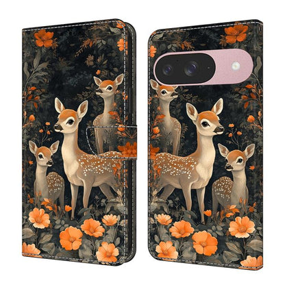 Crystal-Like Painted Vegan Leather Phone Case, For Google Pixel 9a, For Google Pixel 9 Pro XL, For Google Pixel 9