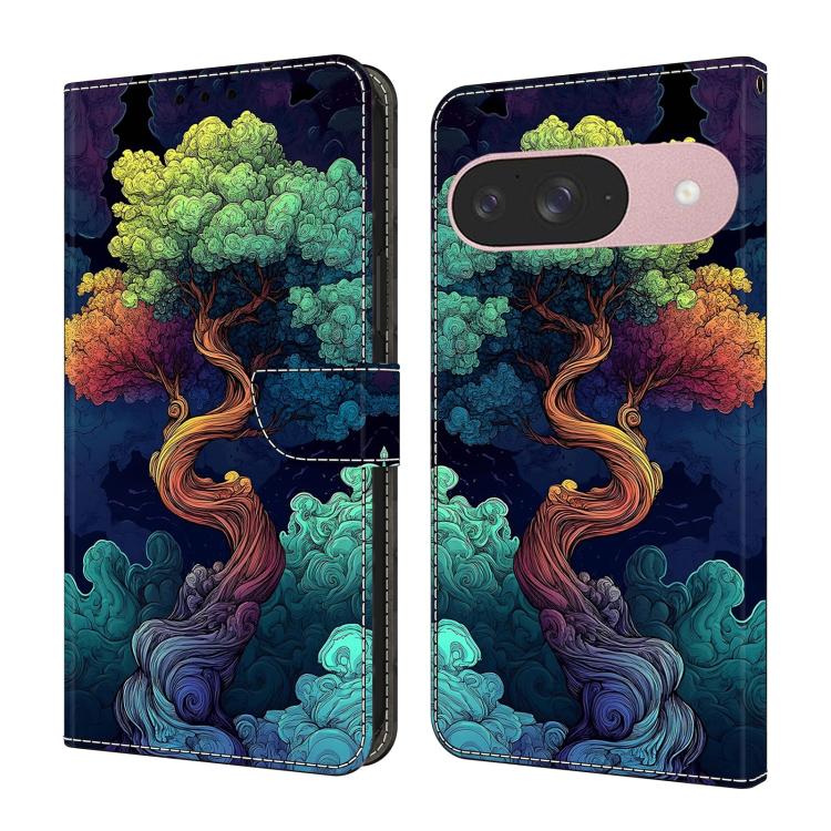 Crystal-Like Painted Vegan Leather Phone Case, For Google Pixel 9a, For Google Pixel 9 Pro XL, For Google Pixel 9