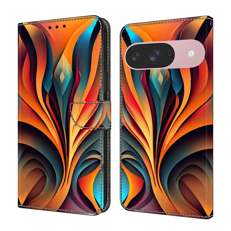 Crystal-Like Painted Vegan Leather Phone Case, For Google Pixel 9a, For Google Pixel 9 Pro XL, For Google Pixel 9