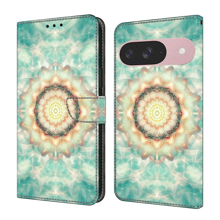 Crystal-Like Painted Vegan Leather Phone Case, For Google Pixel 9a, For Google Pixel 9 Pro XL, For Google Pixel 9