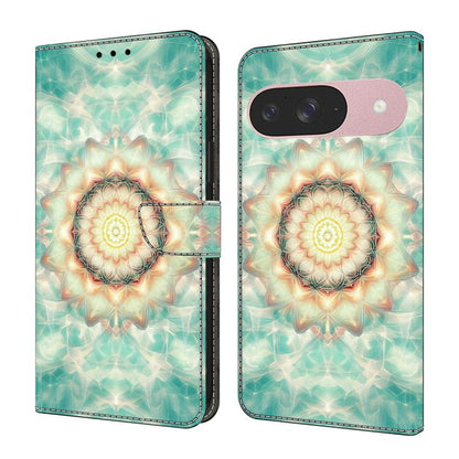 Crystal-Like Painted Vegan Leather Phone Case, For Google Pixel 9a, For Google Pixel 9 Pro XL, For Google Pixel 9