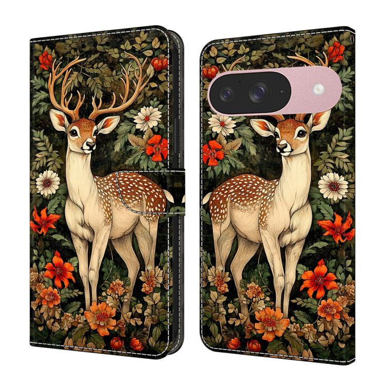 Crystal-Like Painted Vegan Leather Phone Case, For Google Pixel 9a, For Google Pixel 9 Pro XL, For Google Pixel 9