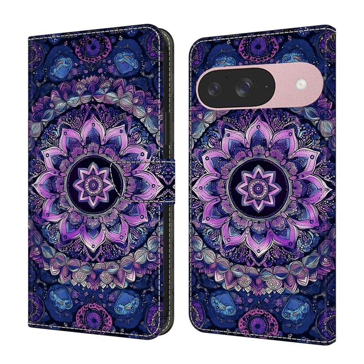 Crystal-Like Painted Vegan Leather Phone Case, For Google Pixel 9a, For Google Pixel 9 Pro XL, For Google Pixel 9
