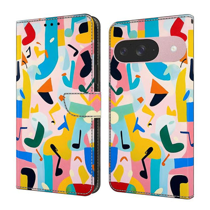Crystal-Like Painted Vegan Leather Phone Case, For Google Pixel 9a, For Google Pixel 9 Pro XL, For Google Pixel 9