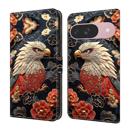 Crystal-Like Painted Vegan Leather Phone Case, For Google Pixel 9a, For Google Pixel 9 Pro XL, For Google Pixel 9