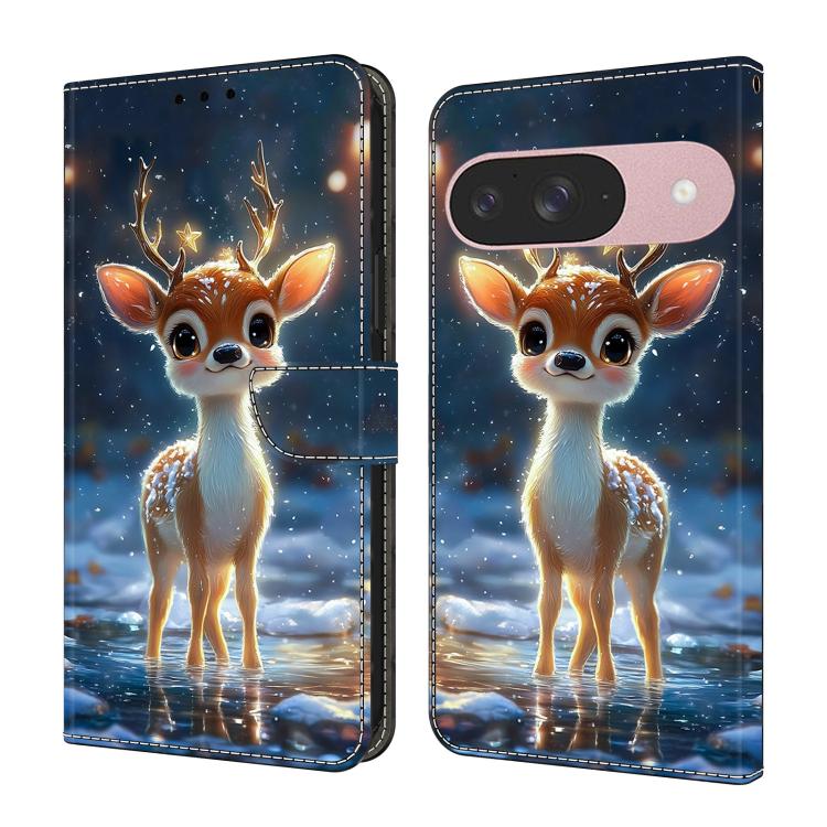 Crystal-Like Painted Vegan Leather Phone Case, For Google Pixel 9a, For Google Pixel 9 Pro XL, For Google Pixel 9