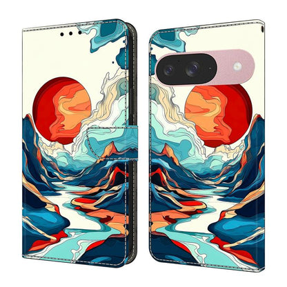 Crystal-Like Painted Vegan Leather Phone Case, For Google Pixel 9a, For Google Pixel 9 Pro XL, For Google Pixel 9