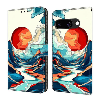 Crystal-Like Painted Vegan Leather Phone Case, For Google Pixel 9a, For Google Pixel 9 Pro XL, For Google Pixel 9