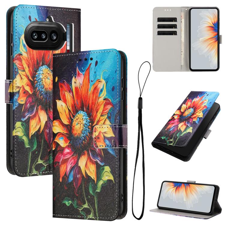 Color Drawing Pattern Leather Phone Case, For Nothing Phone 4a Pro, For Nothing Phone 4a