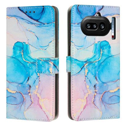 Painted Marble Pattern Leather Phone Case, For Nothing Phone 4a Pro, For Nothing Phone 4a