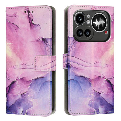 Painted Marble Pattern Leather Phone Case, For Nothing Phone 4a Pro, For Nothing Phone 4a