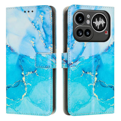 Painted Marble Pattern Leather Phone Case, For Nothing Phone 4a Pro, For Nothing Phone 4a