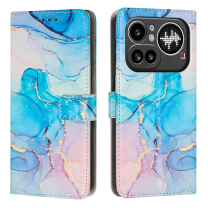 Painted Marble Pattern Leather Phone Case, For Nothing Phone 4a Pro, For Nothing Phone 4a