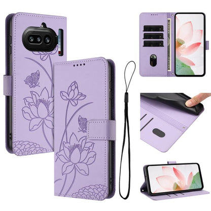 Lotus Embossed Leather Phone Case with Lanyard, For Nothing Phone 4a Pro, For Nothing Phone 4a