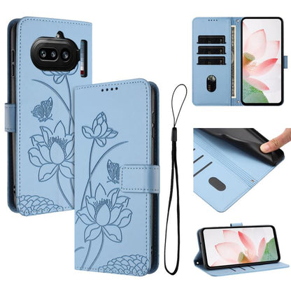 Lotus Embossed Leather Phone Case with Lanyard, For Nothing Phone 4a Pro, For Nothing Phone 4a