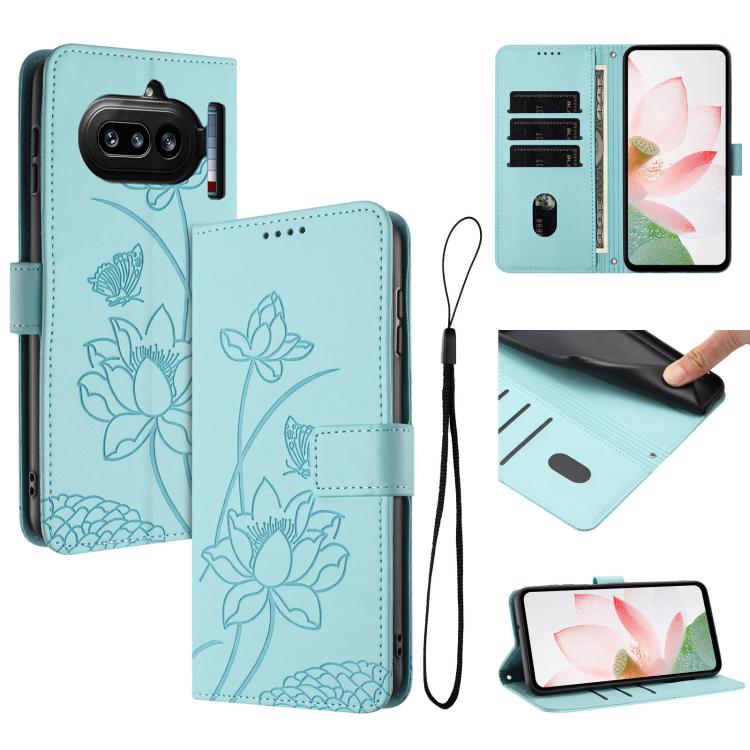 Lotus Embossed Leather Phone Case with Lanyard, For Nothing Phone 4a Pro, For Nothing Phone 4a