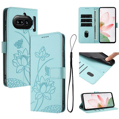 Lotus Embossed Leather Phone Case with Lanyard, For Nothing Phone 4a Pro, For Nothing Phone 4a