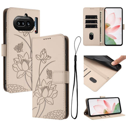 Lotus Embossed Leather Phone Case with Lanyard, For Nothing Phone 4a Pro, For Nothing Phone 4a