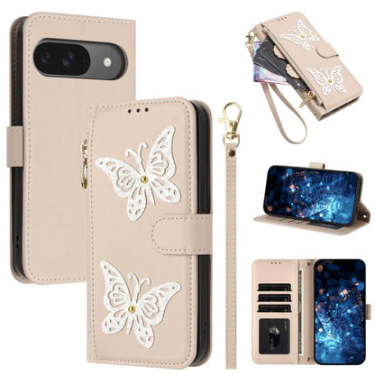 Glitter Butterfly Zipper Vegan Leather Phone Case with Wrist Strap, For Google Pixel 11 Pro XL, For Google Pixel 11 / 11 Pro, For Google Pixel 10a, For Google Pixel 10 Pro XL / 9 Pro XL 5G, For Google Pixel 10 / 10 Pro, For Google Pixel 8 Pro          ...