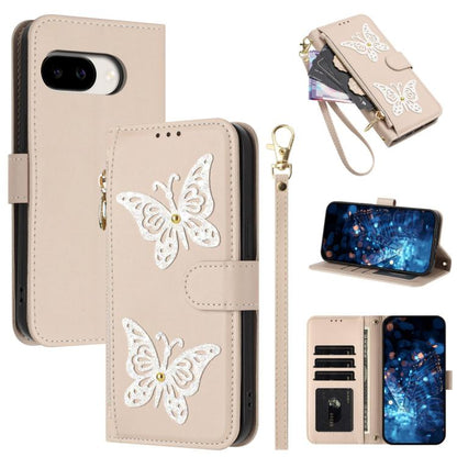 Glitter Butterfly Zipper Vegan Leather Phone Case with Wrist Strap, For Google Pixel 11 Pro XL, For Google Pixel 11 / 11 Pro, For Google Pixel 10a, For Google Pixel 10 Pro XL / 9 Pro XL 5G, For Google Pixel 10 / 10 Pro, For Google Pixel 8 Pro          ...
